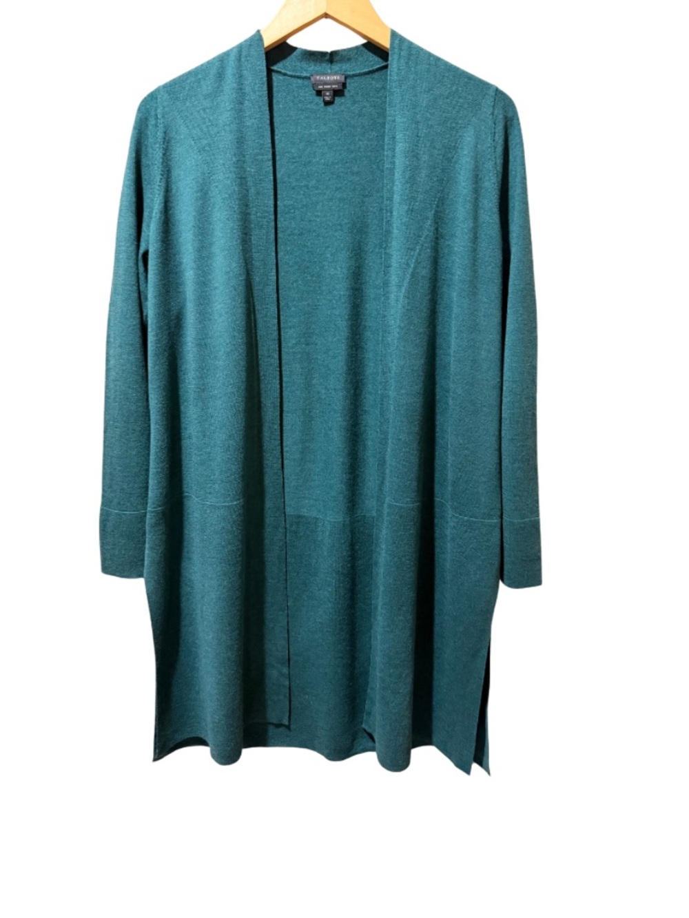 Women's Long Sleeve Talbots Cardigan Sweater Green 100% Merino Wool Sz M